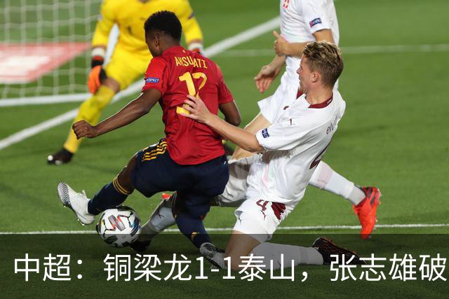 中超：铜梁龙1-1泰山，张志雄破门，卡扎伊什维利扳平
